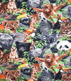 Baby Safari Animals Novelty Cotton Fabric