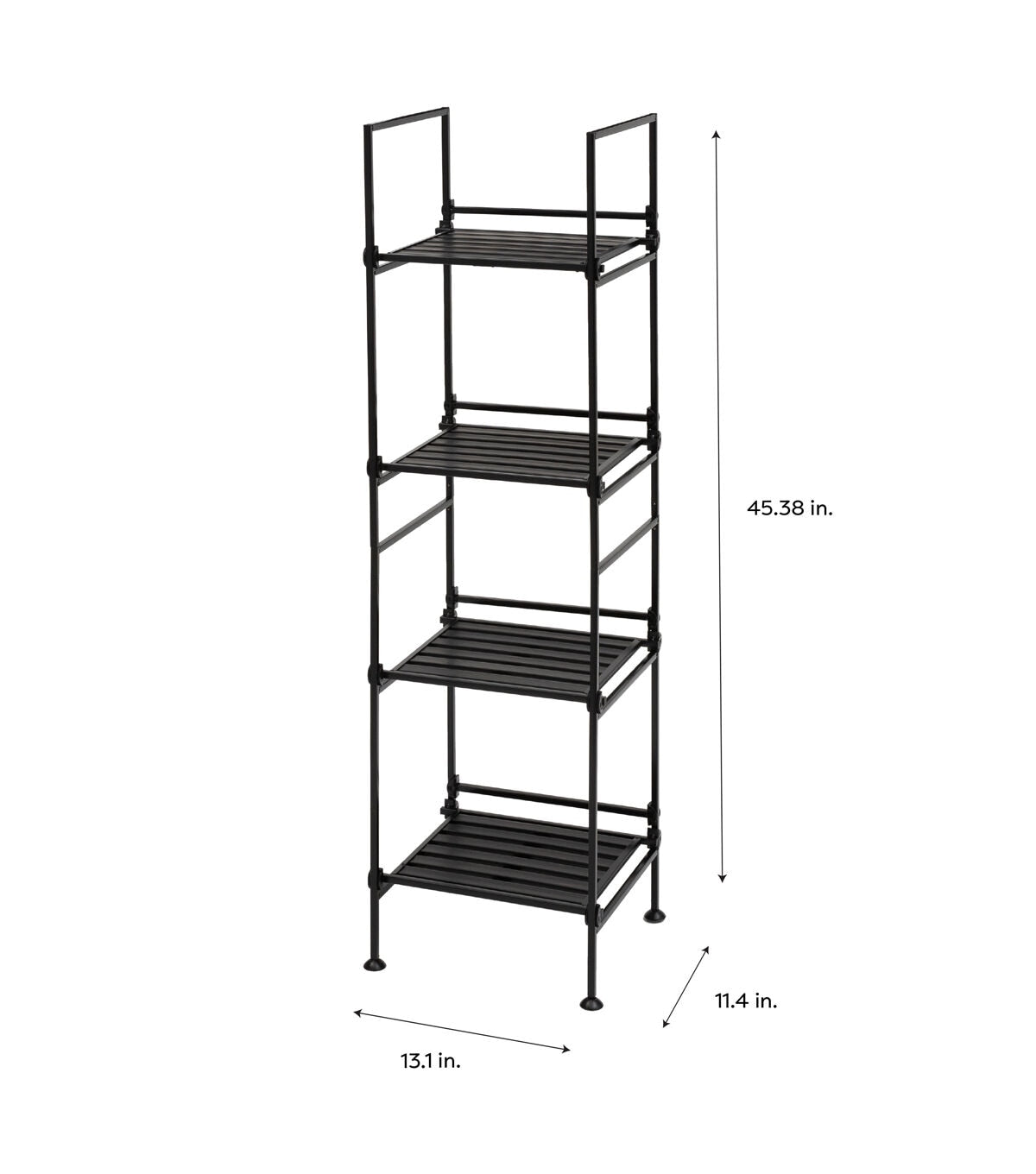 Organize It All 45 Black 4 Tier Square Shelving Tower