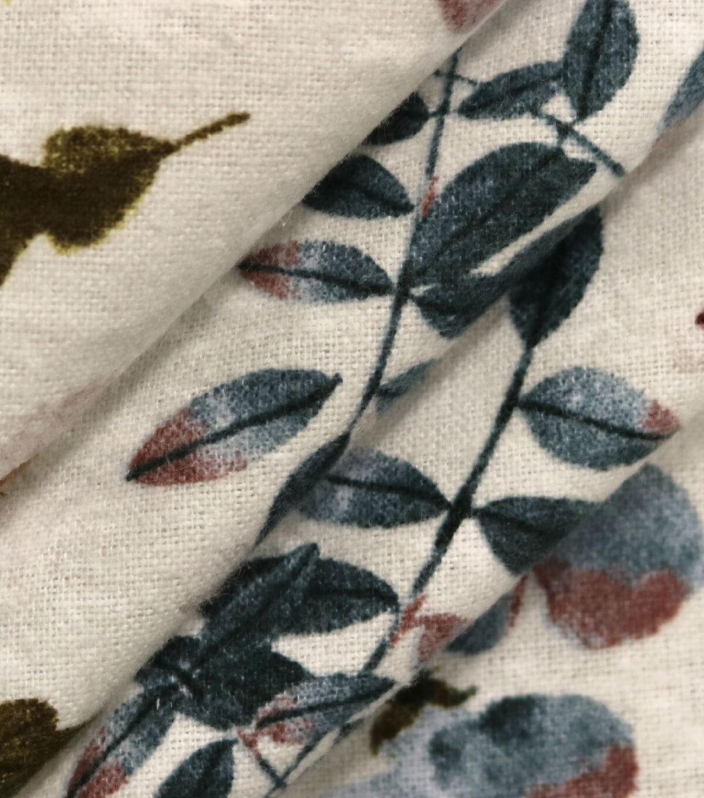 Leaves Beige Super Snuggle Flannel Fabric