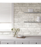 WallPops NuWallpaper Grey White Brick