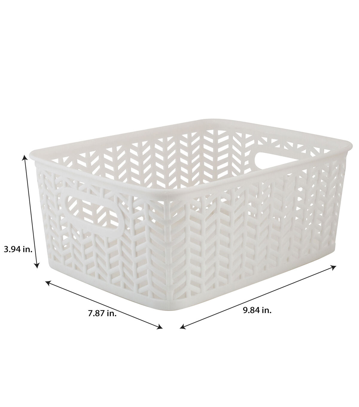 Simplify 10 x 4 Herringbone Storage Bin With Handles