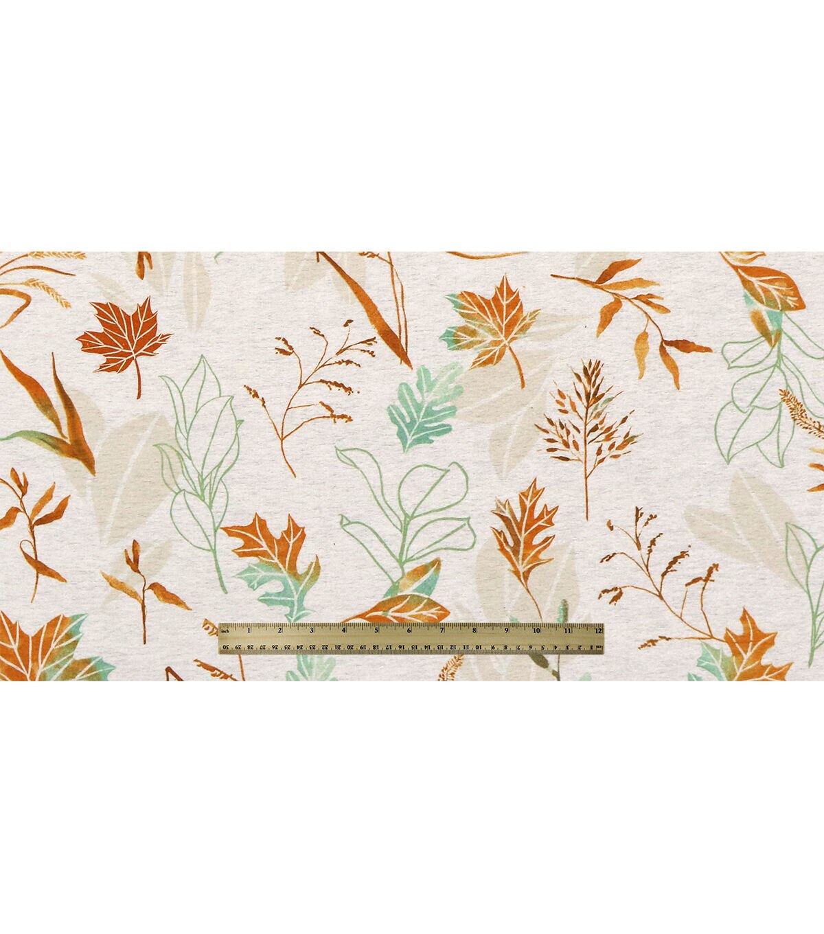 Leaves On White Super Snuggle Flannel Fabric
