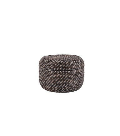 12 Brown Rattan Basket With Lid by Place & Time