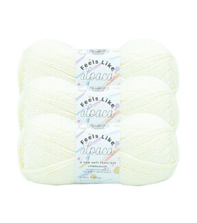 Lion Brand Feels Like Alpaca 273yds Light Weight Yarn 3 Bundle