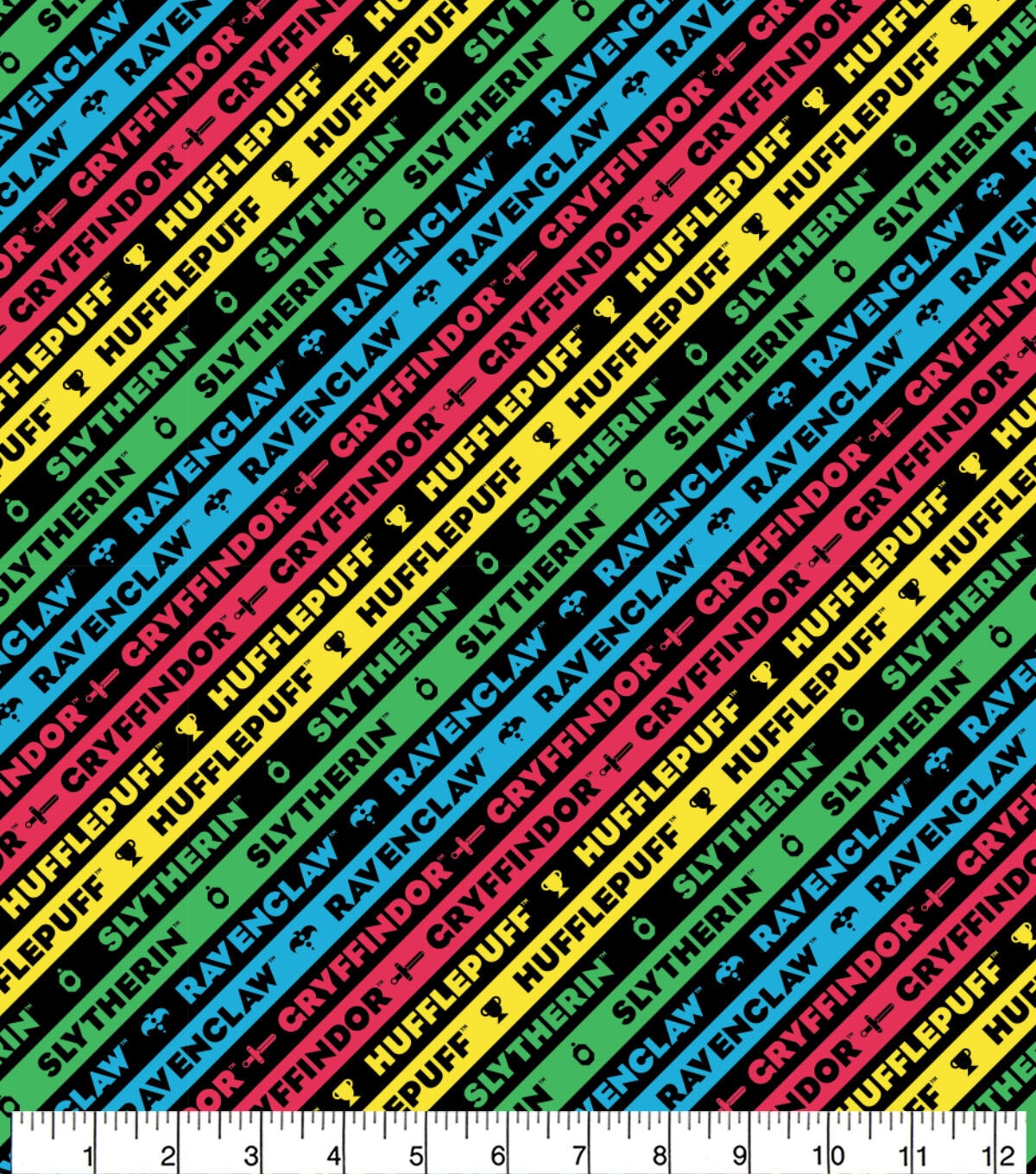 Harry Potter Cotton Fabric House Stripe