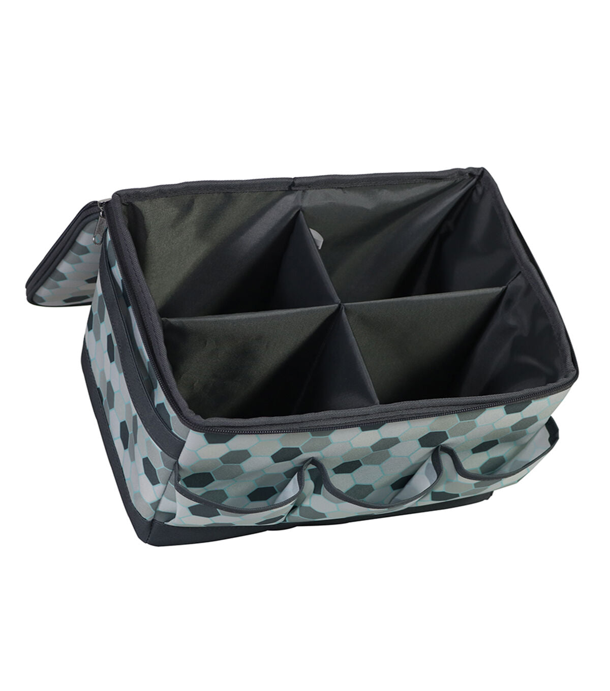 Everything Mary 8.5 x 8 Gray Honeycomb Craft Organizer With Lid