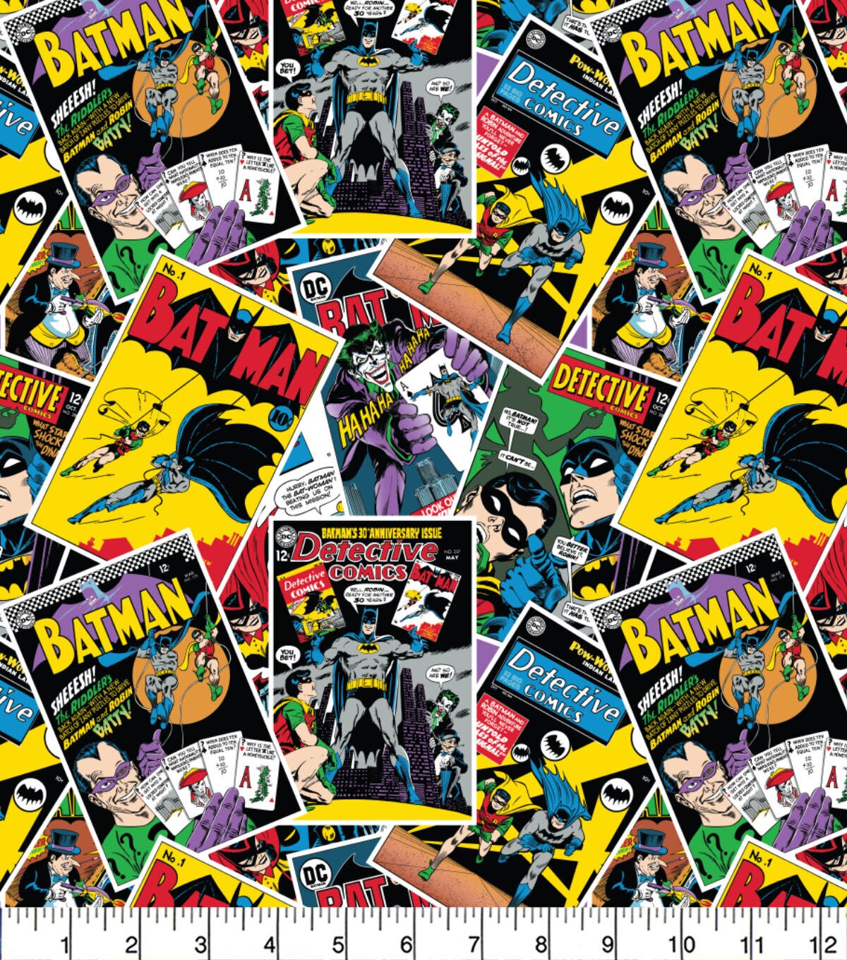 Batman Comic Stack Pop Culture Cotton Fabric