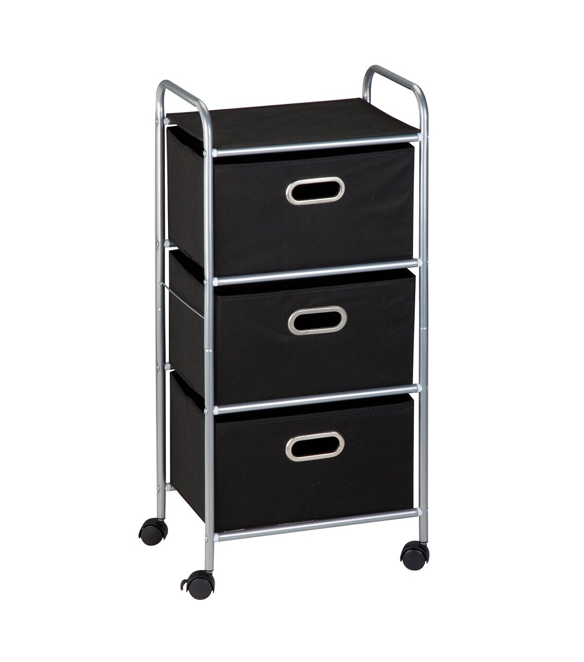 Honey Can Do 16 x 35.5 Black 3 Drawer Rolling Fabric Cart