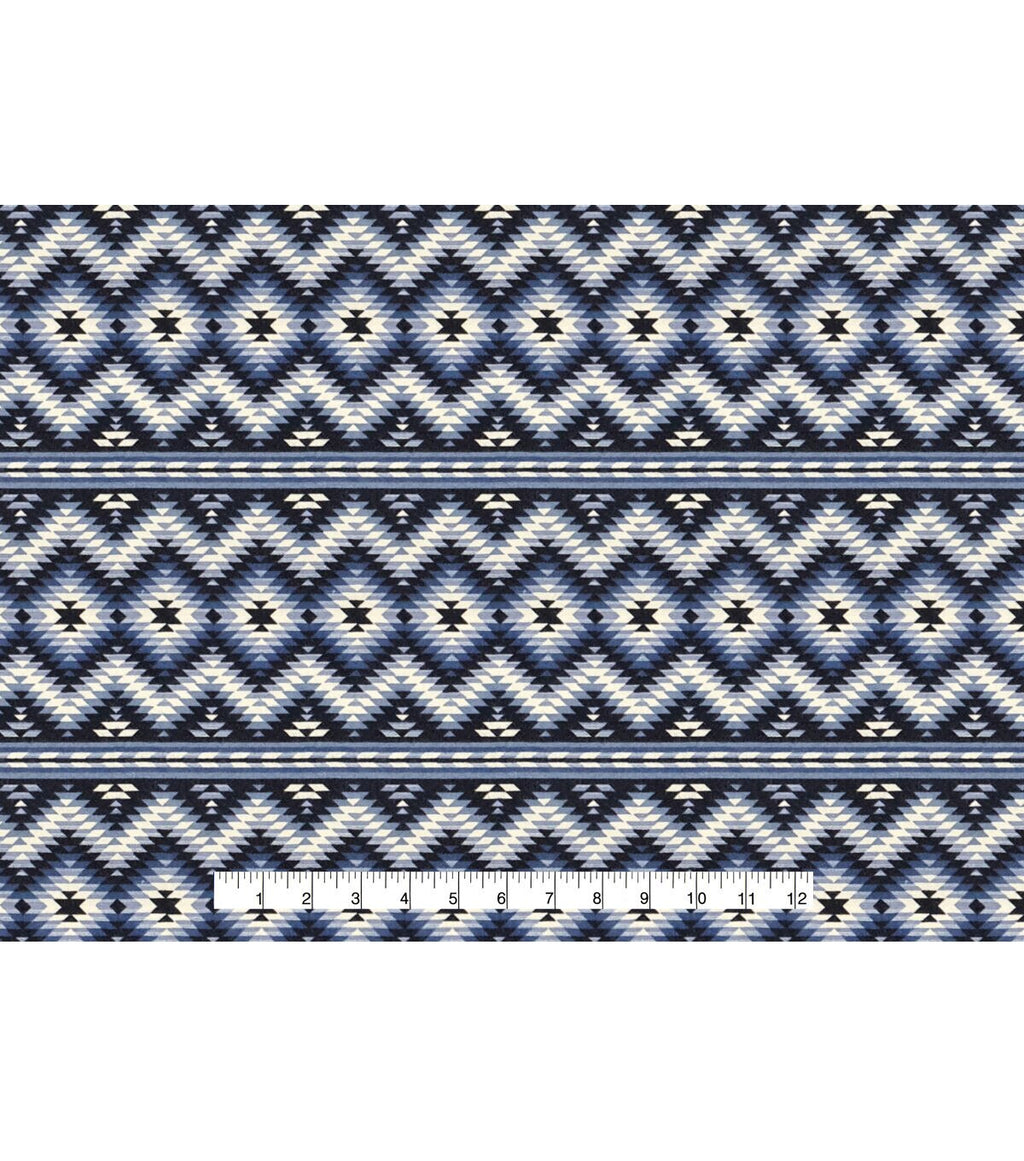 Blue Aztec Super Snuggle Flannel Fabric
