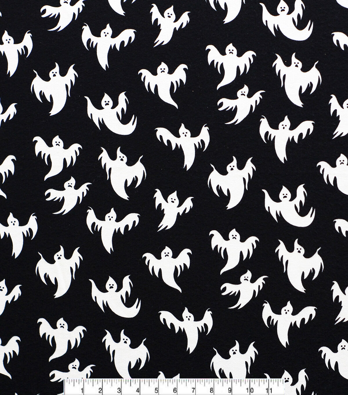Ghosts On Black Glow in The Dark Super Snuggle Flannel Fabric
