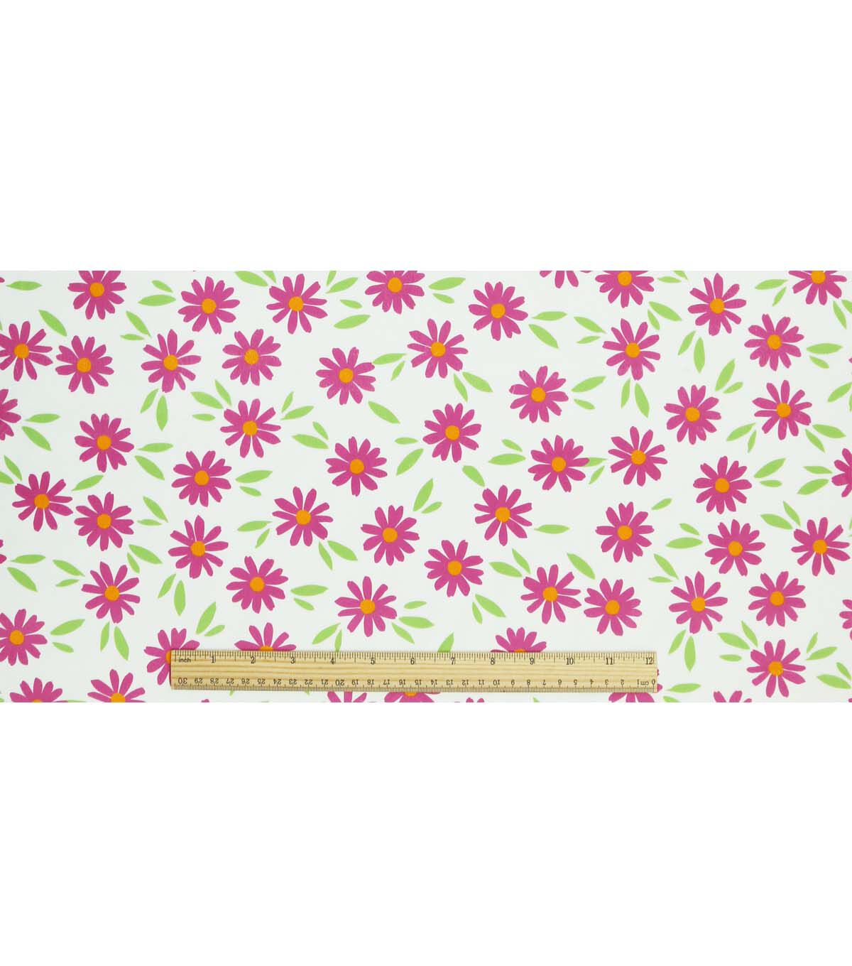 Daisies on White Soft & Minky Fleece Fabric