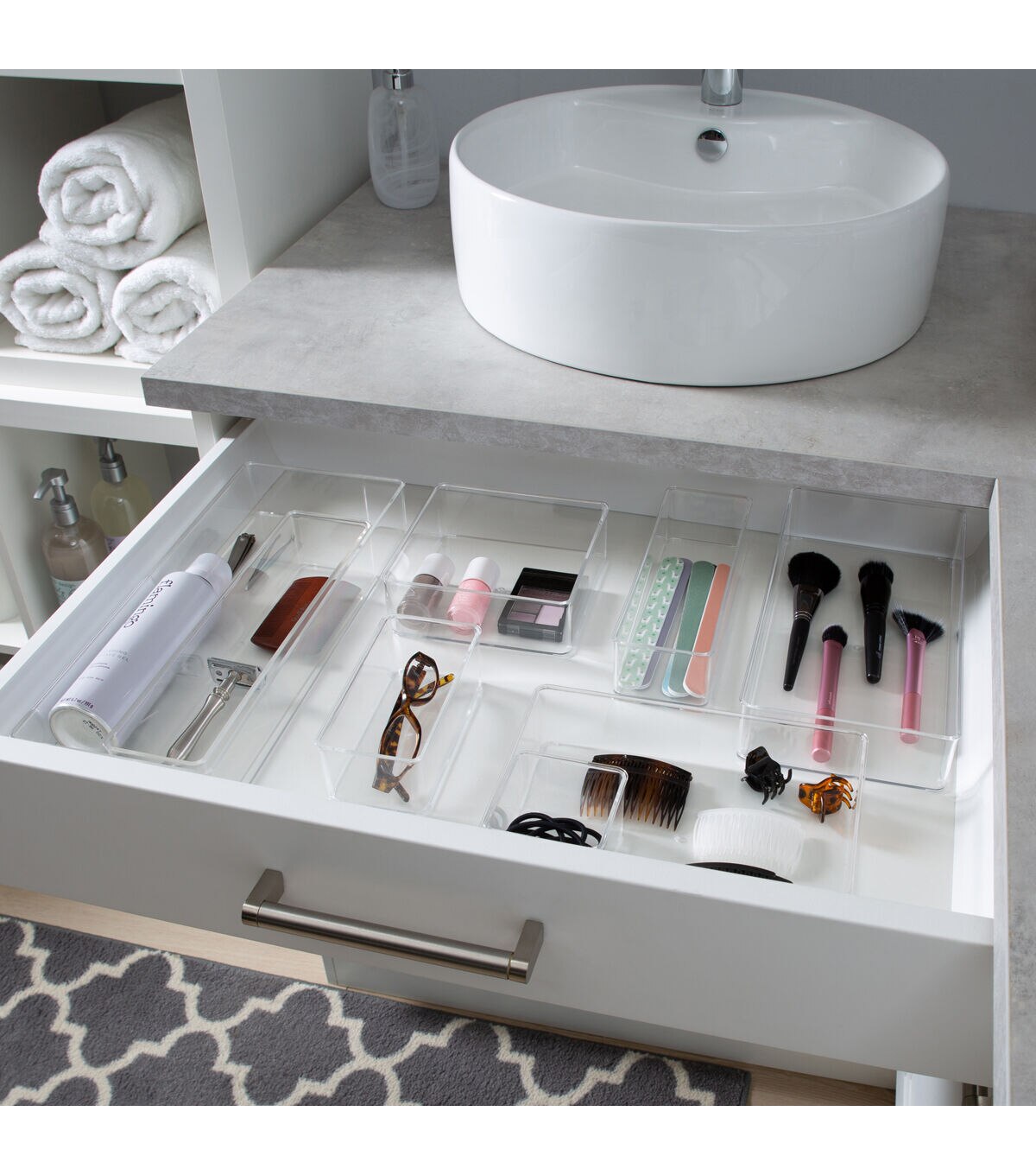 Simplify 9 Clear Rectangular Drawer Organizer