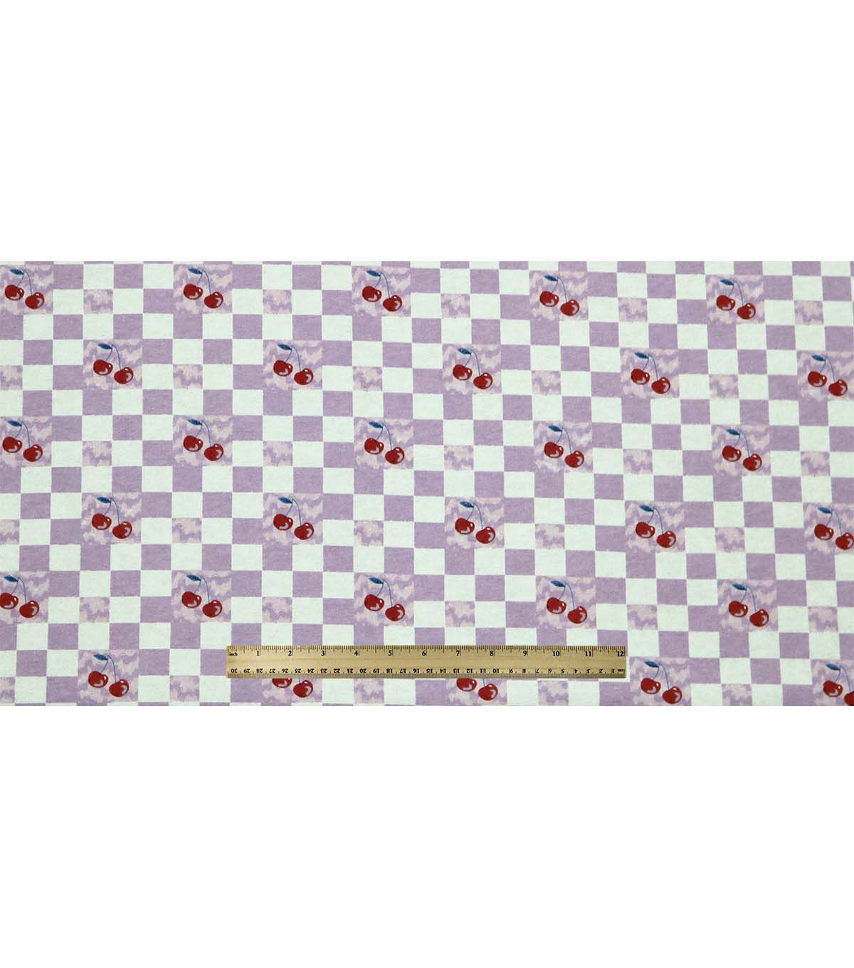 Red Cherries Checkered Super Snuggle Flannel Fabric