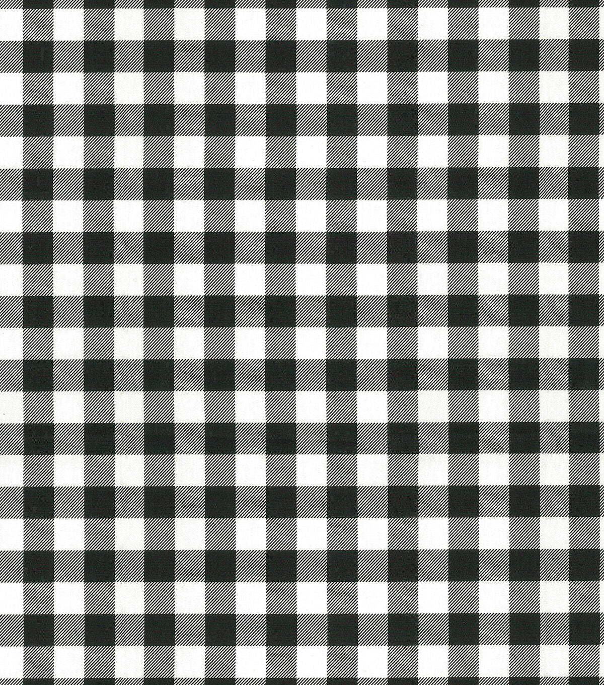 Black & White Buffalo Checks Christmas Cotton Fabric