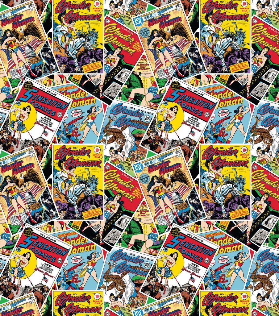 Wonder Woman Comic Stack Pop Culture Cotton Fabric