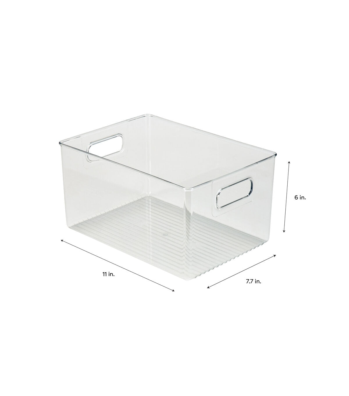 Simplify 11 x 6 Clear Vertical Stripe Organizer With Cutout Handles