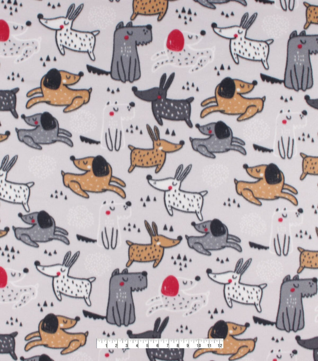 Happy Dog Blizzard Fleece Fabric