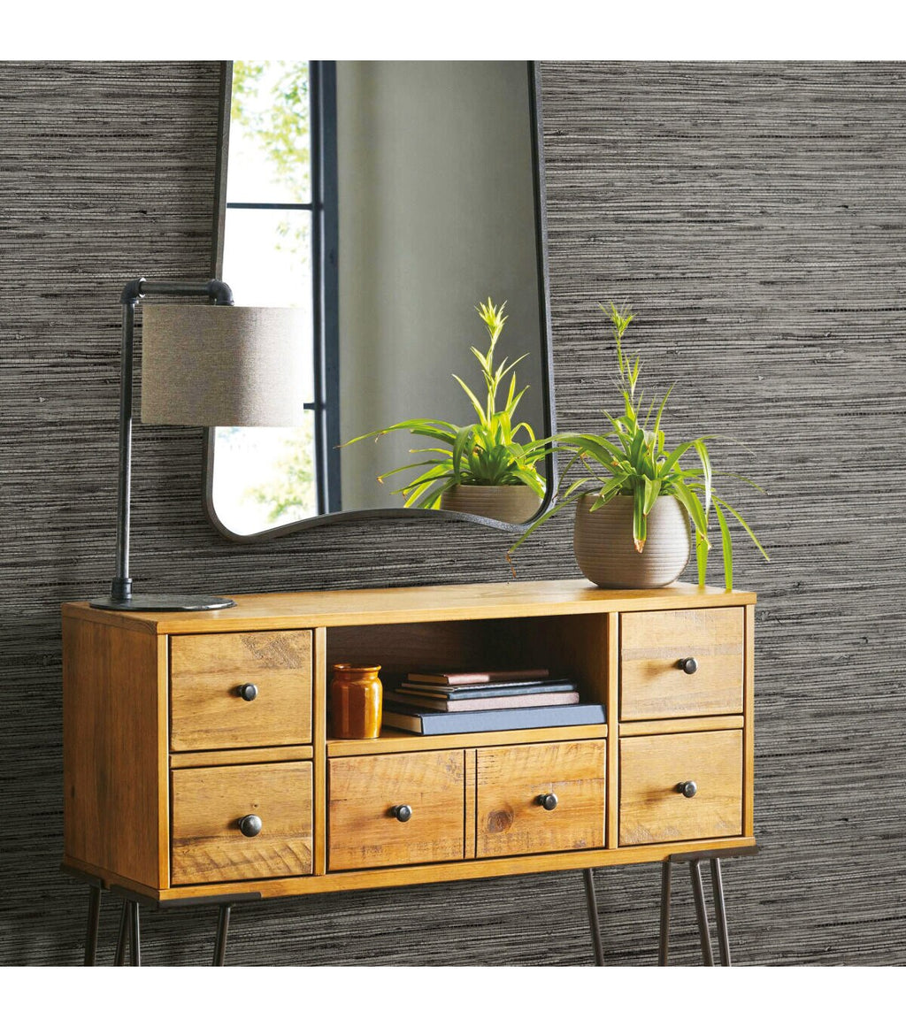 RoomMates Wallpaper Grey Grasscloth
