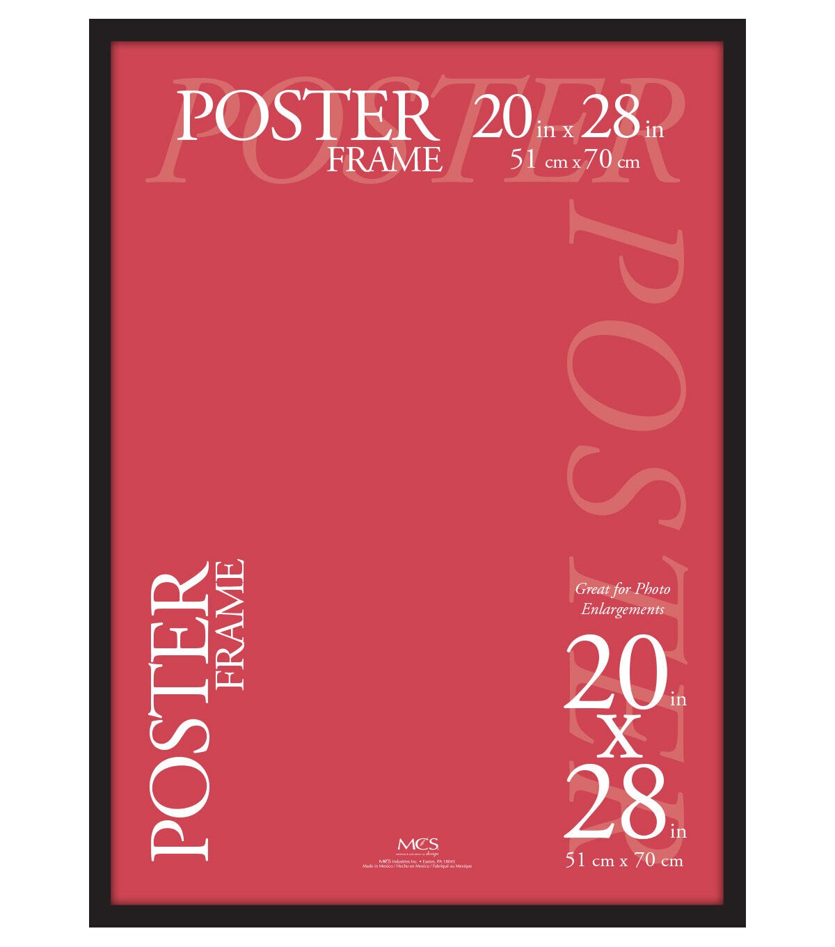 MCS 20 x 28 Plastic Black Gallery Poster Frame