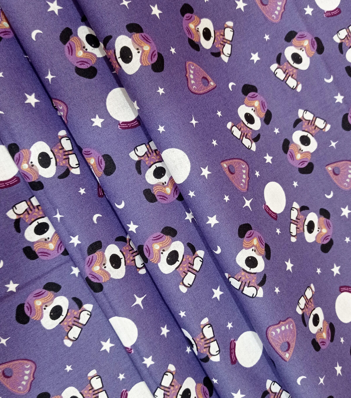 Glow in the Dark Fortune Teller Dog Cotton Fabric