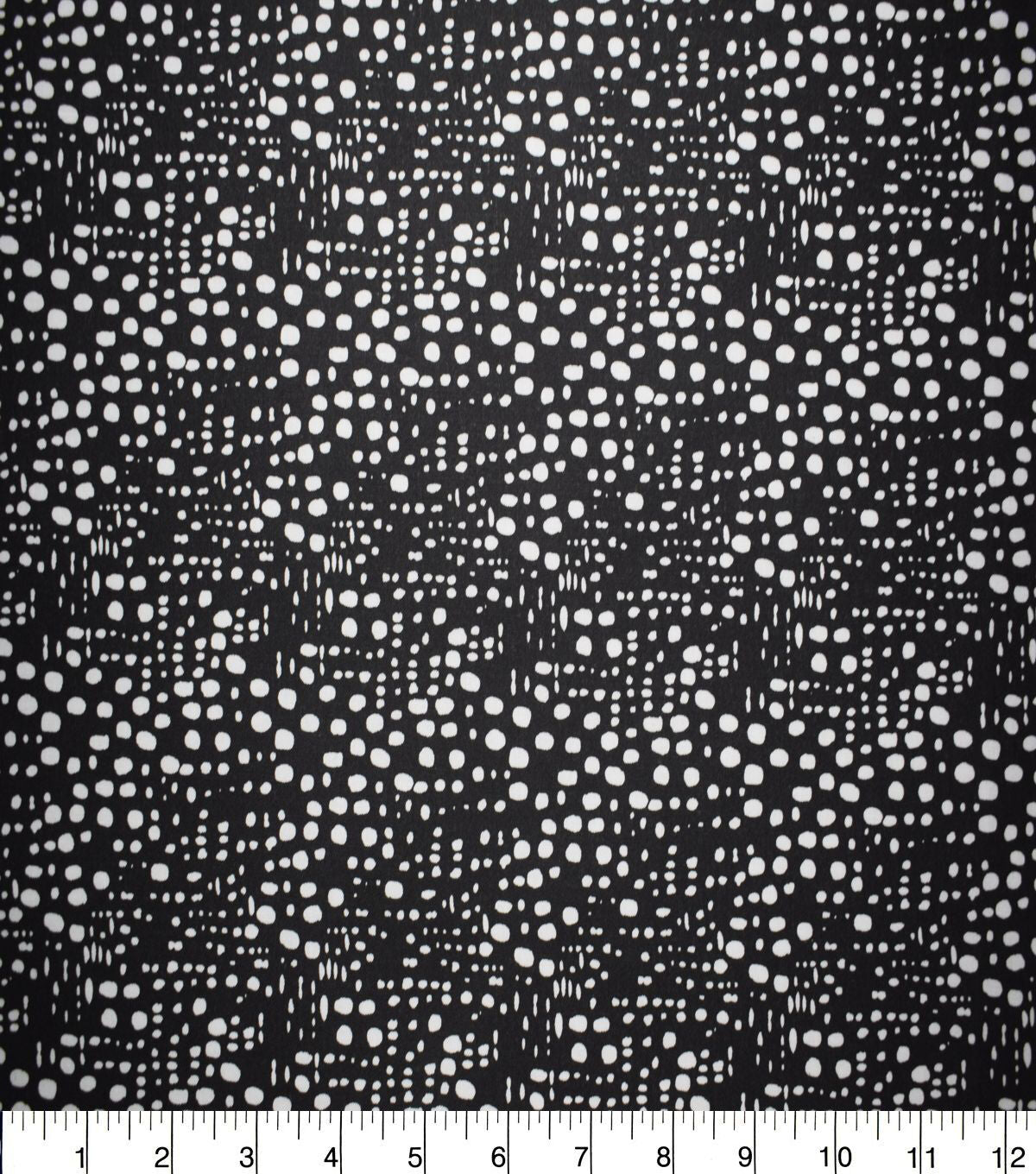 White Funky Dots on Black Quilt Cotton Fabric by Quilter's Showcase