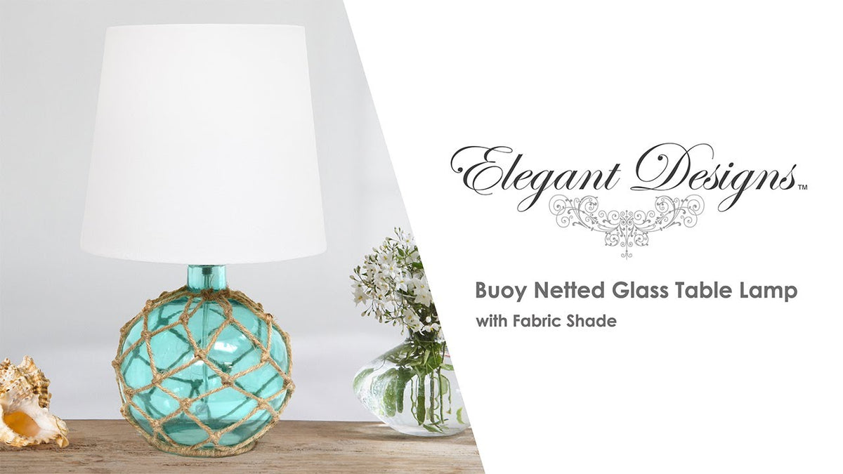 All The Rages 60 Nautical Netted Sea Glass Table Lamp with Shade