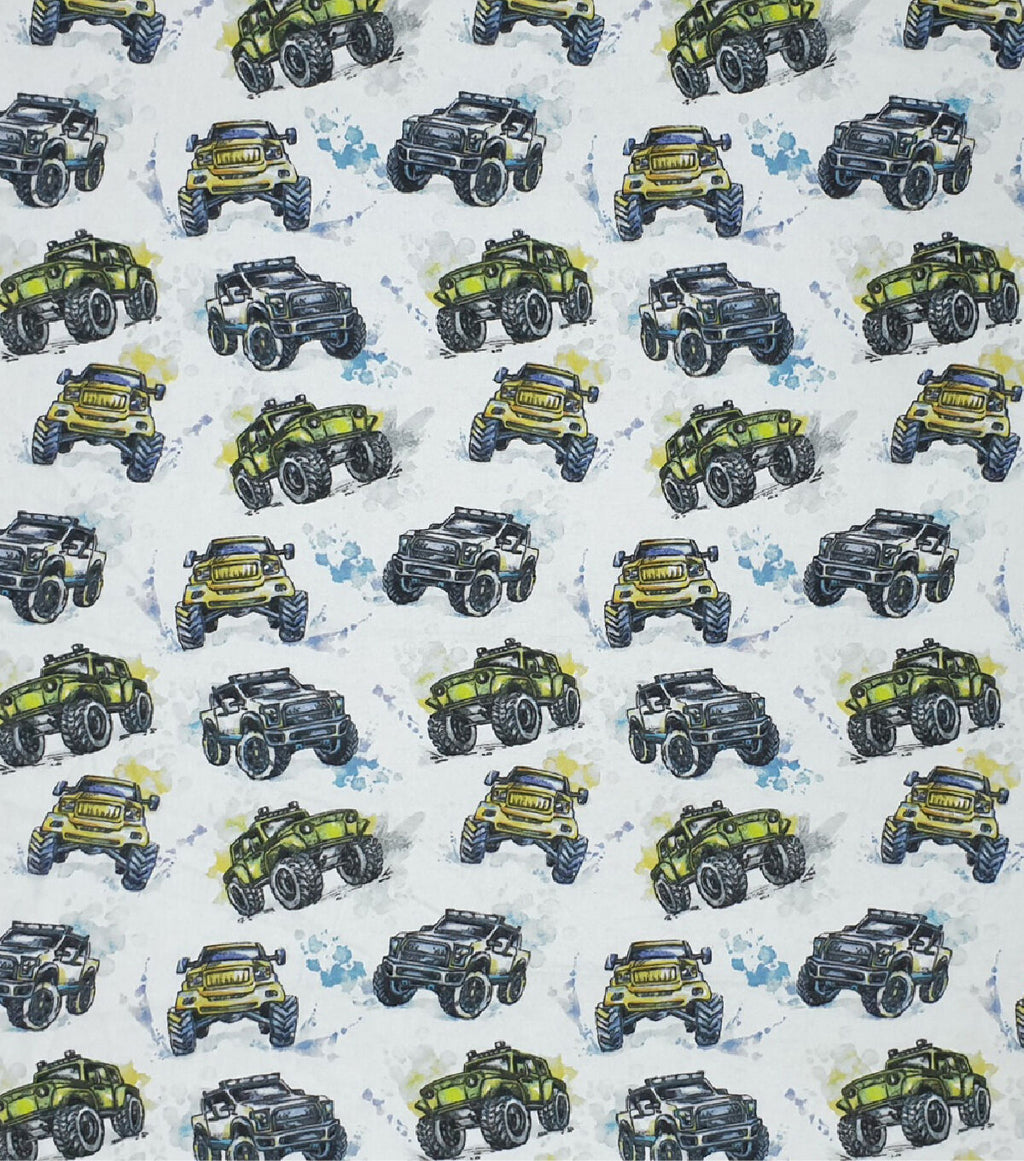 Monster Trucks Super Snuggle Flannel Fabric