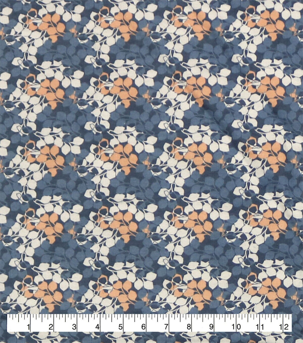Blue Leaves 108 Wide Flannel Fabric
