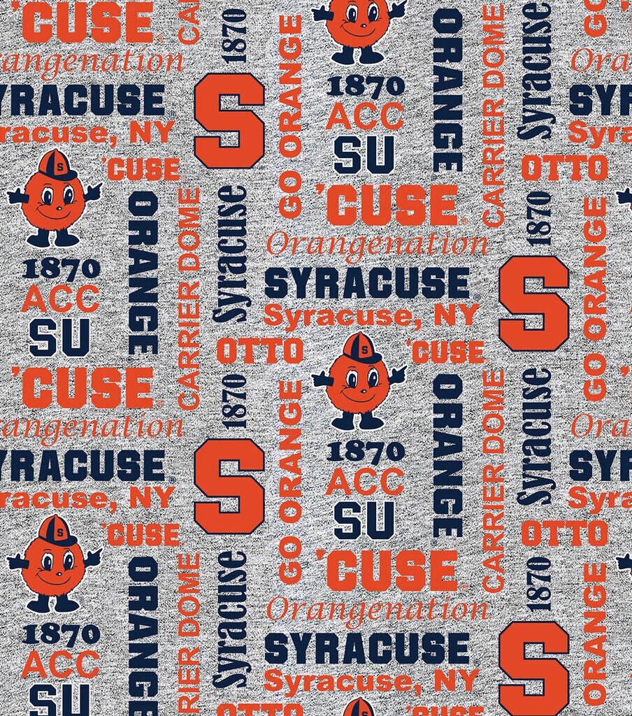 Syracuse University Fleece Fabric Heather Verbiage