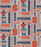 Syracuse University Fleece Fabric Heather Verbiage