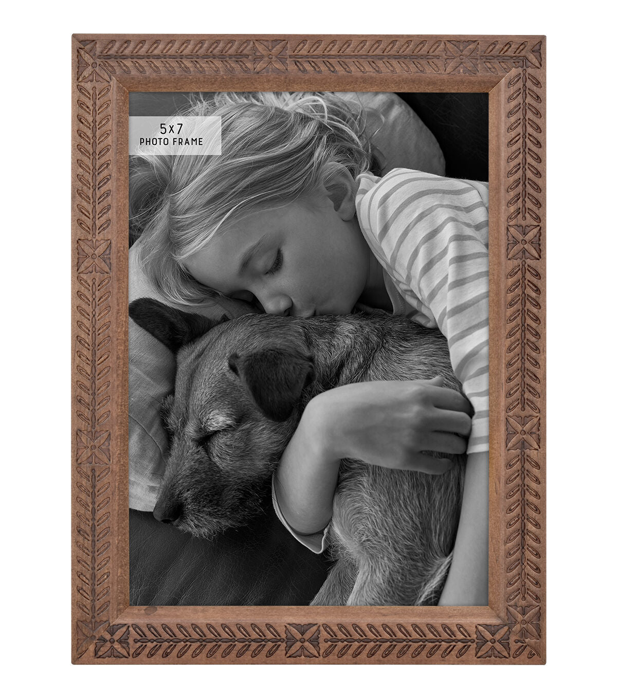 MCS 5 x 7 Rustic Romance Wood & Glass Tabletop Picture Frame