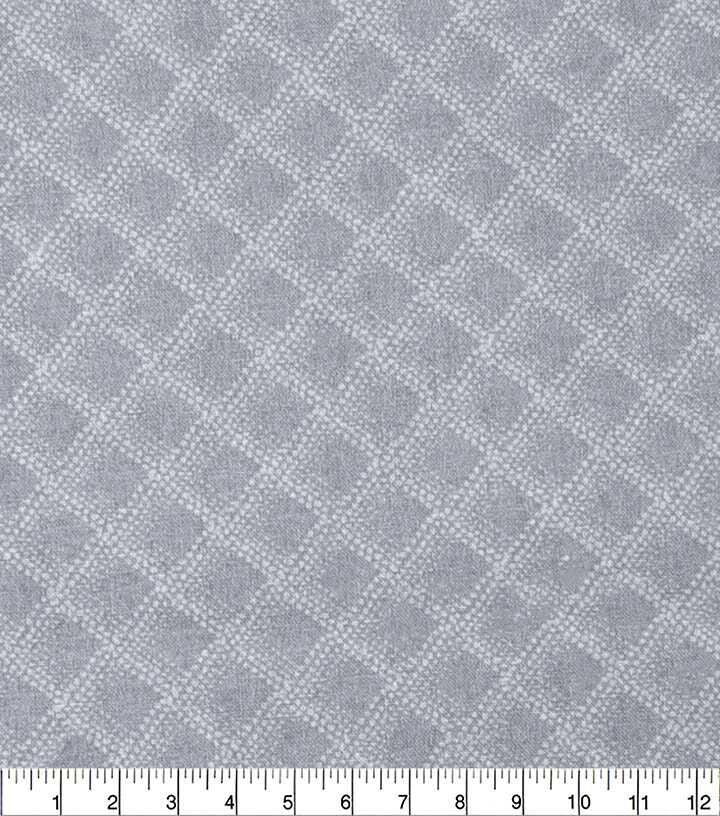 Gray Diamond Quilt Cotton Fabric by Keepsake Calico