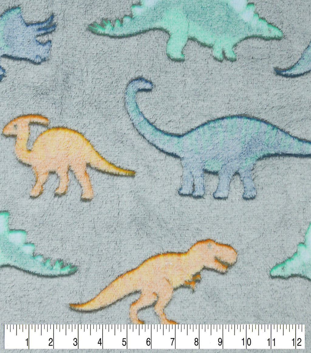 Sew Lush Dino Embossed Fleece Fabric