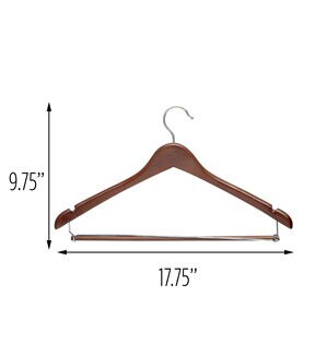 Honey Can Do 17.5 Cherry Wood Swivel Non Slip Suit Hangers 6pk