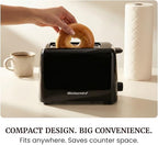 Elite Gourmet 2-Slice Cool-Touch Toaster, 1.25" Extra-Wide Slots, 6 Shades