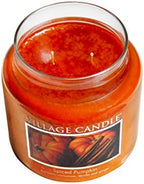 Village Candle Spiced Pumpkin Large Apothecary Jar, Scented Candle, 21.25 Oz