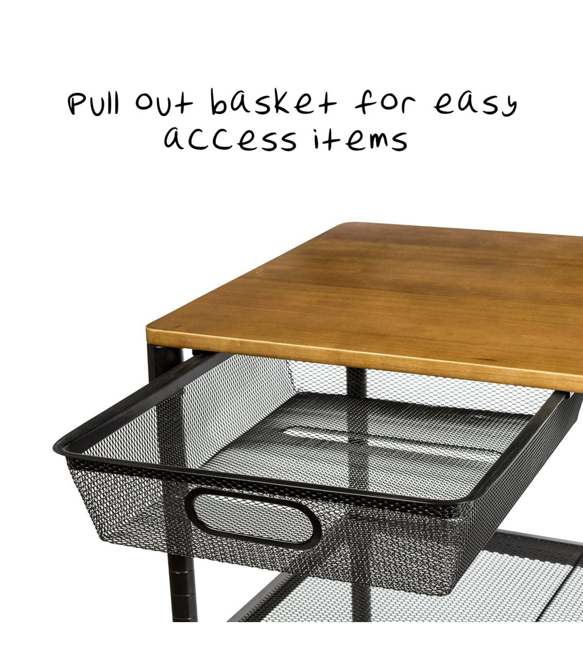 Honey Can Do 28 x 36 Black Kitchen Cart With Drawer & Handle