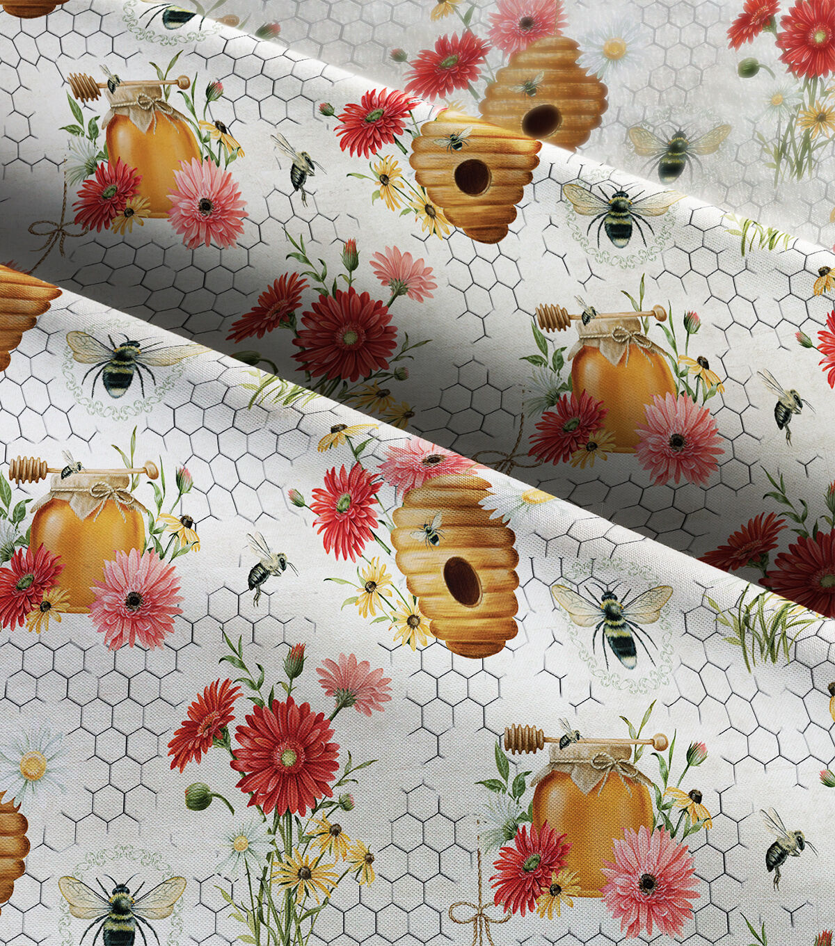 Springs Creative Honey And Hives Premium Print Cotton Fabric