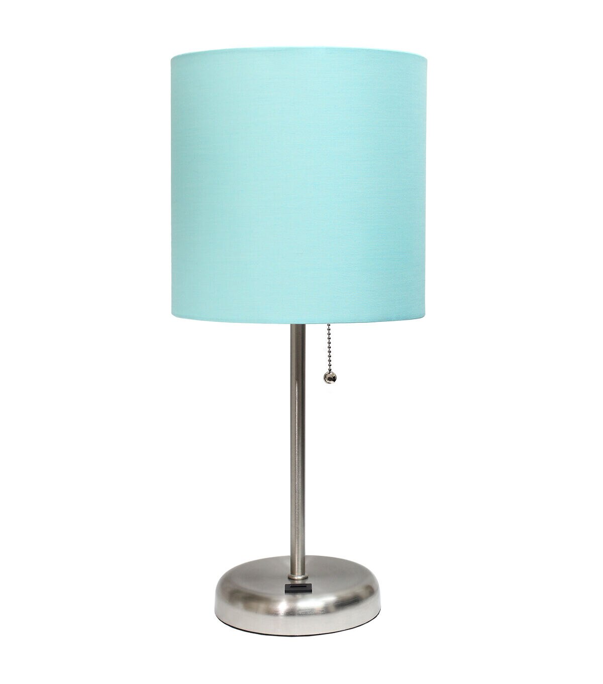 All The Rages Stick Lamp with USB charging port and Fabric Shade