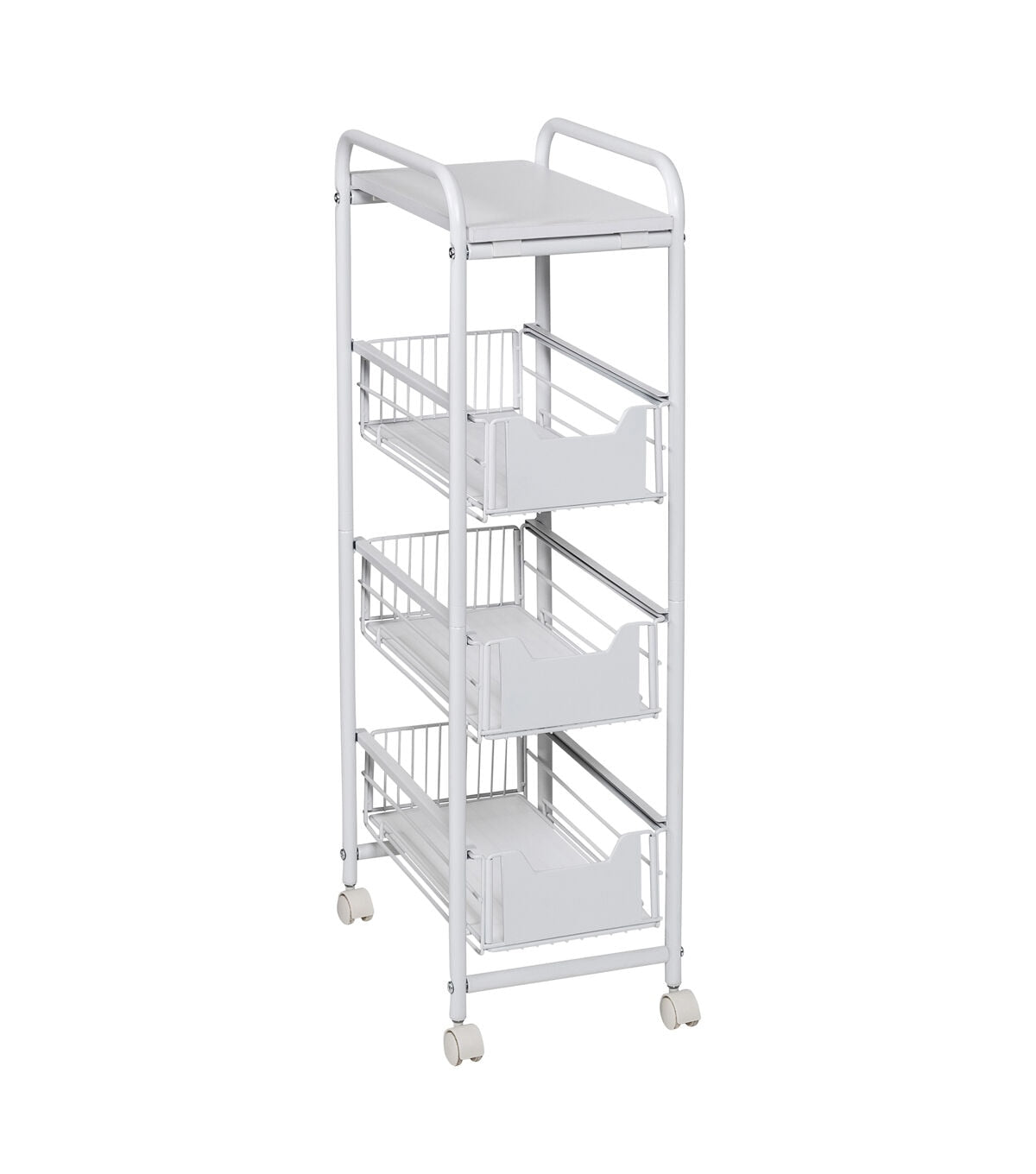 Honey Can Do 15 x 33 White 4 Drawer Slim Rolling Cart