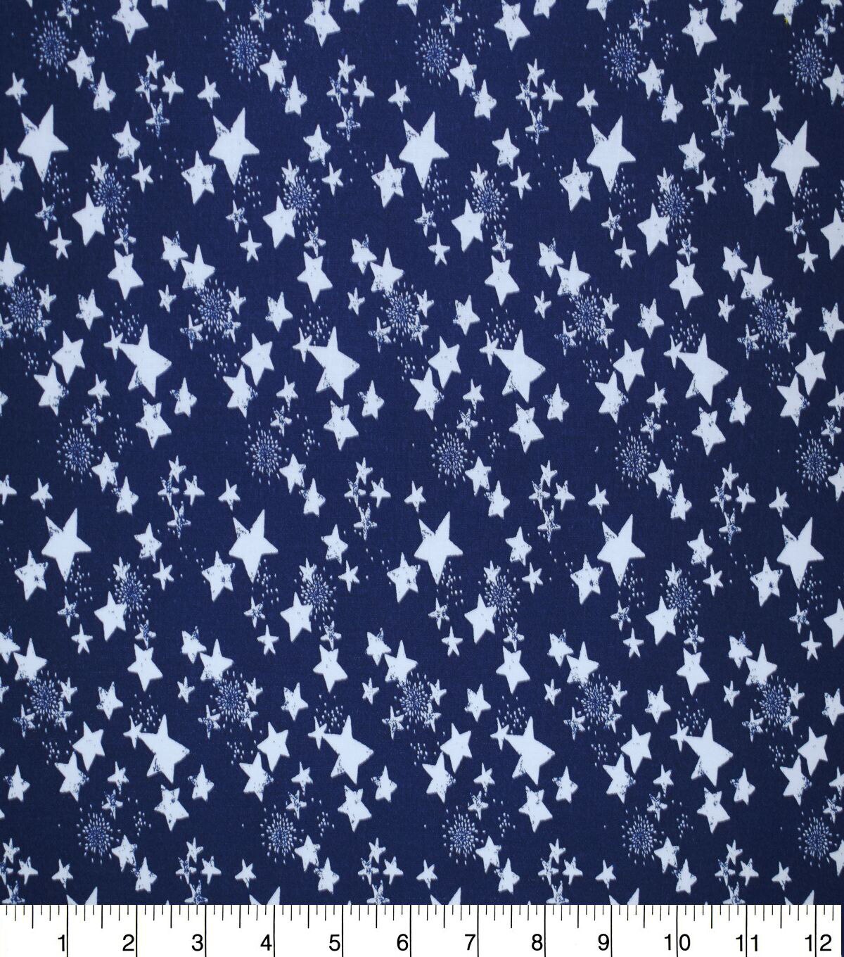 Scattered Stars on Navy Quilt Cotton Fabric by Quilter's Showcase