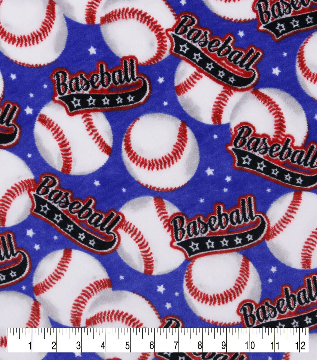 Baseball Sew Lush Fleece Fabric