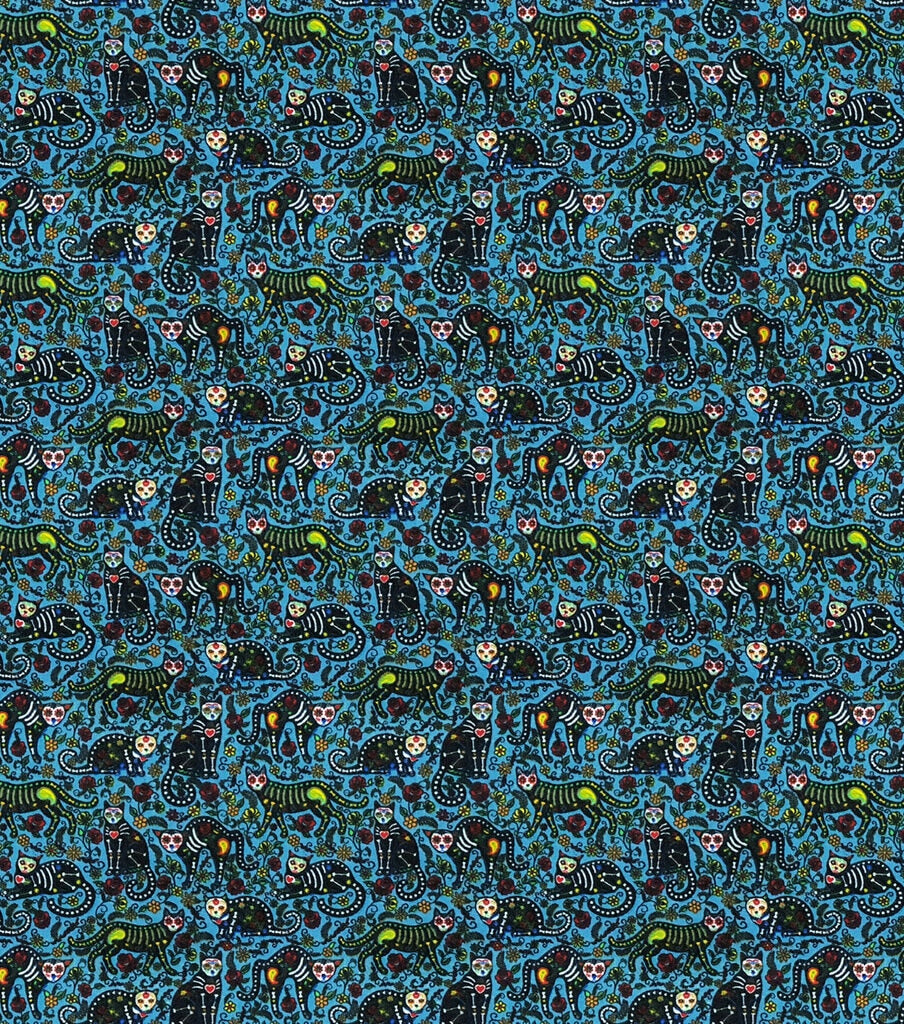 Skeleton Cat Super Snuggle Flannel Fabric