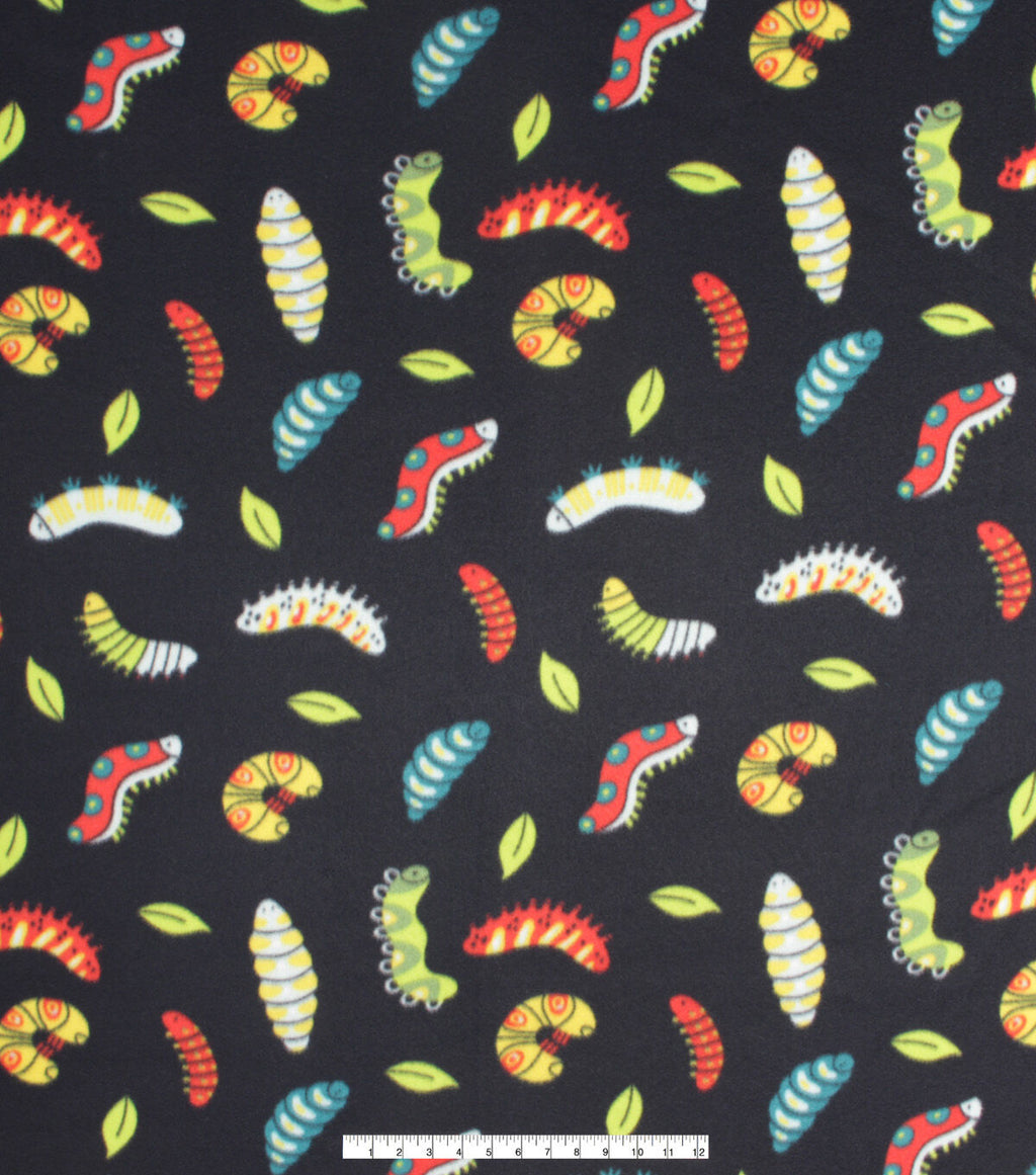 Caterpillars Blizzard Prints Fleece Fabric