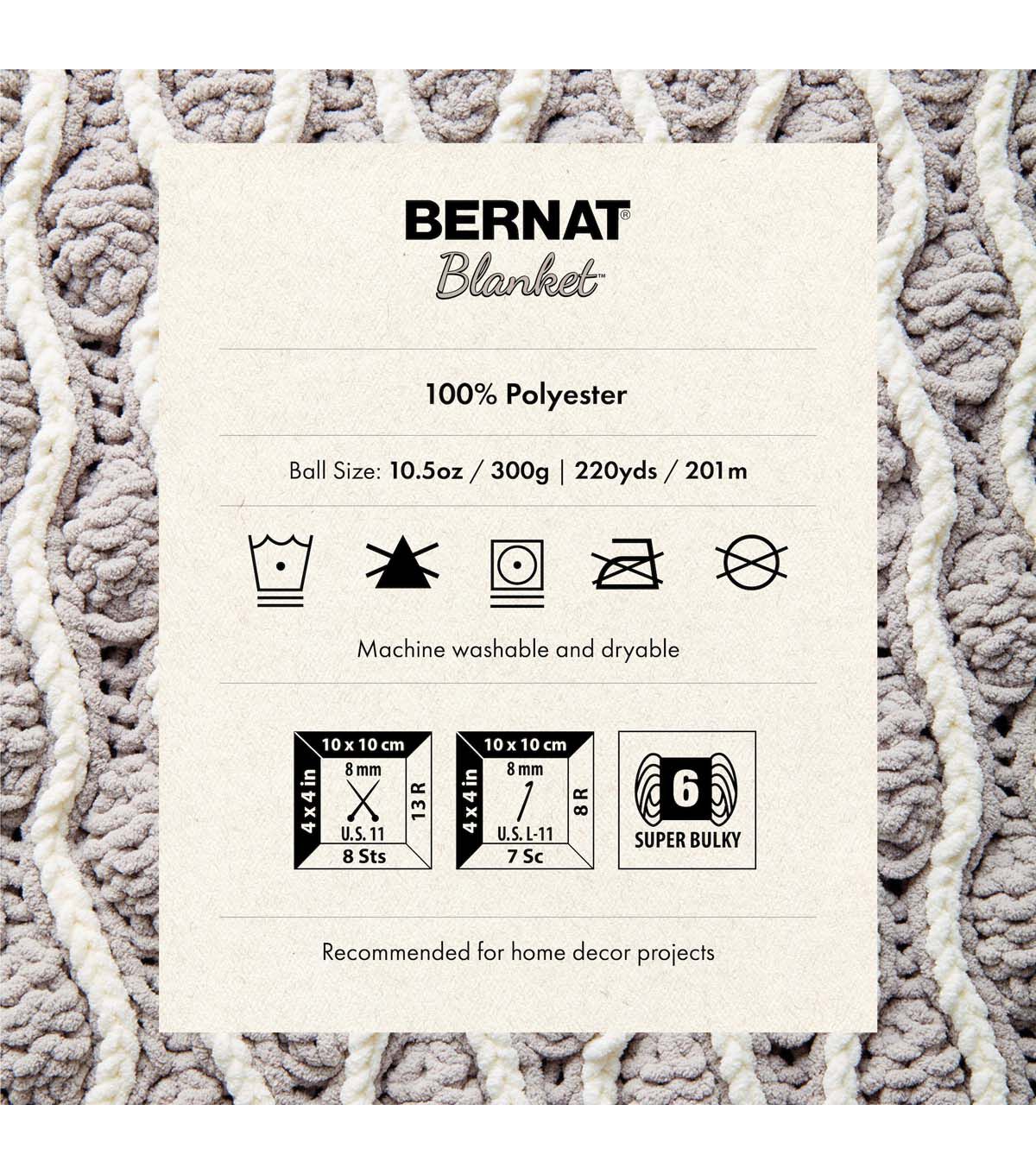 Bernat Blanket 220yds Super Bulky Polyester Yarn 2 Bundle