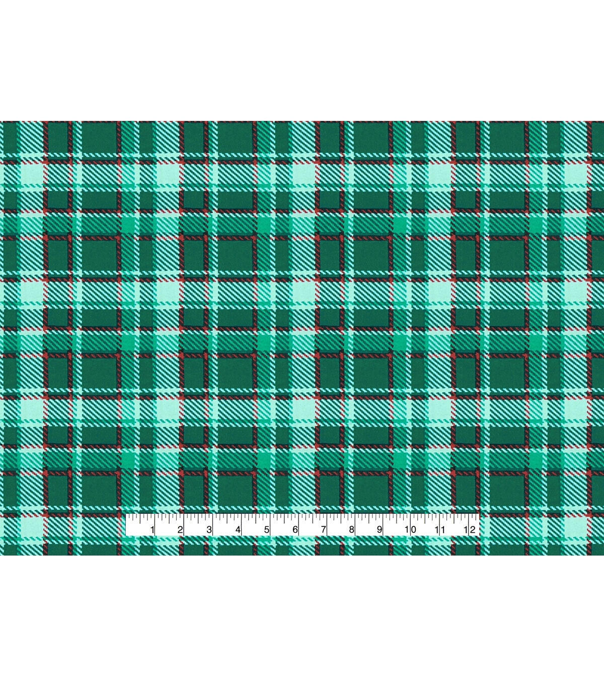 Green Red Plaid Super Snuggle Flannel Fabric