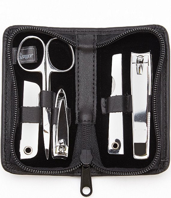 Leather Deluxe Chrome Plated Mini-Manicure Kit