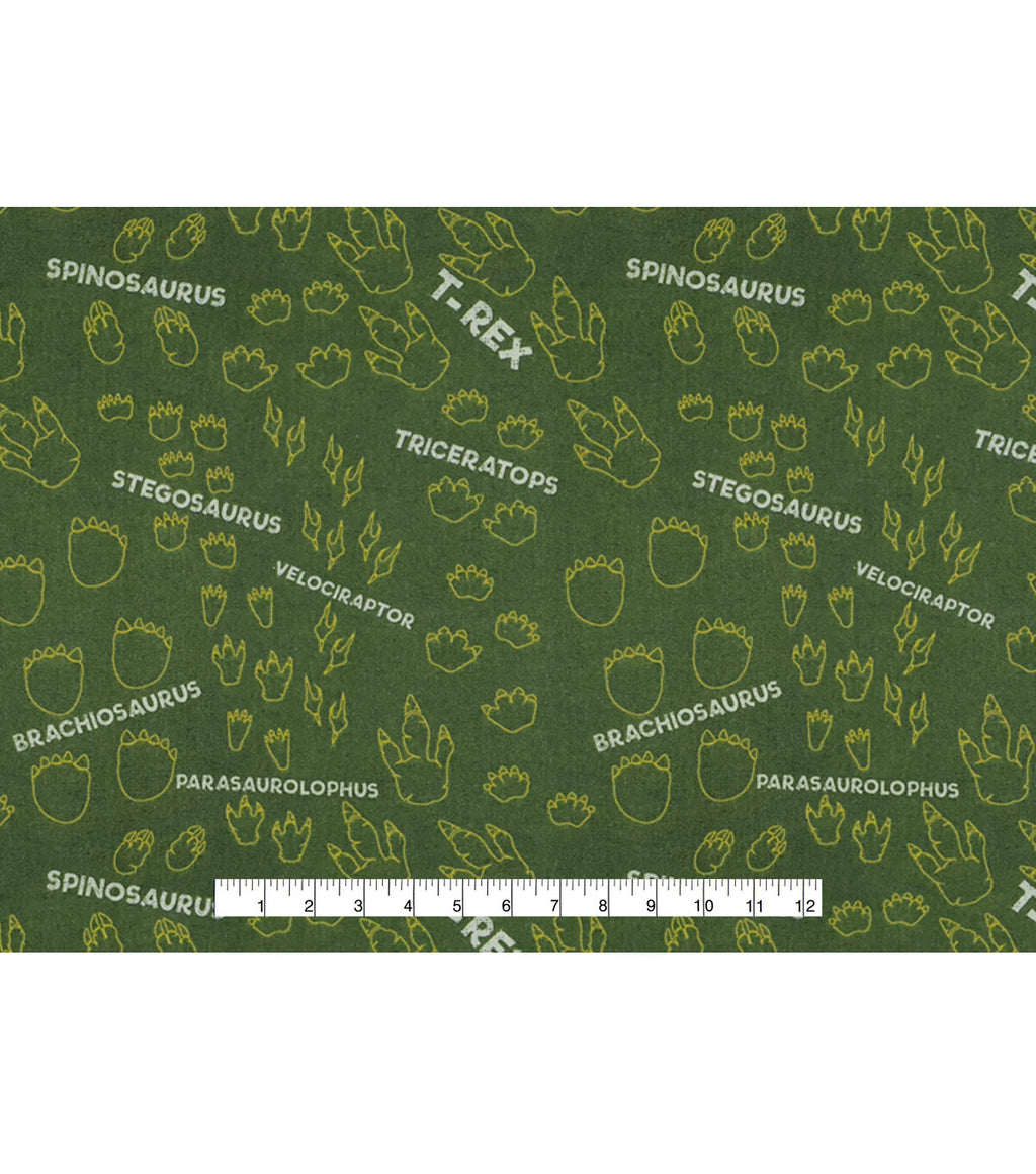 Dino Footprints Super Snuggle Flannel Fabric