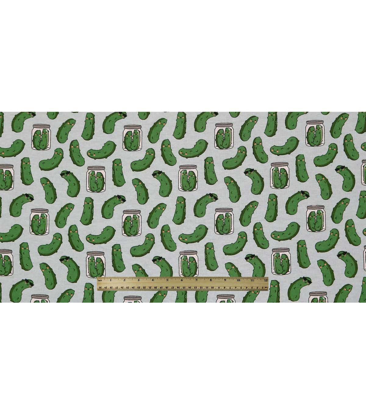 Cool Pickles On White Super Snuggle Flannel Fabric