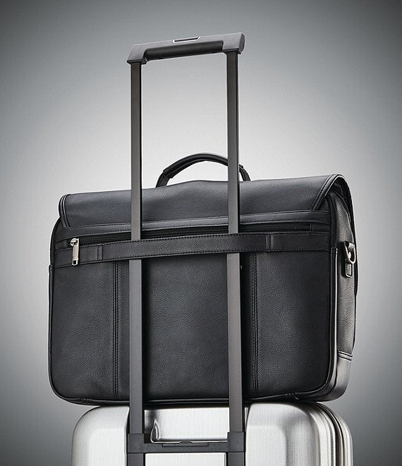 Classic Leather Flapover Briefcase